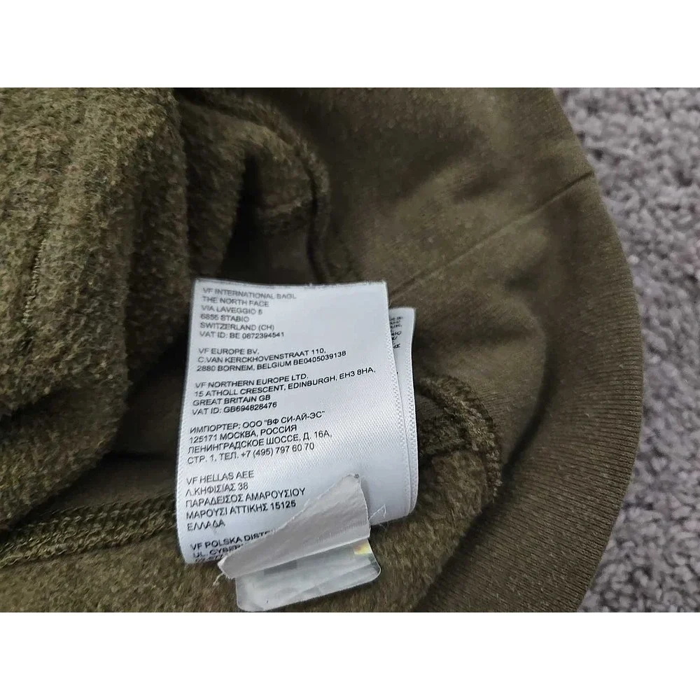 The North Face Hoodie‎ Mens Small Green Pullover Sweatshirt Logo Fleece Outdoor